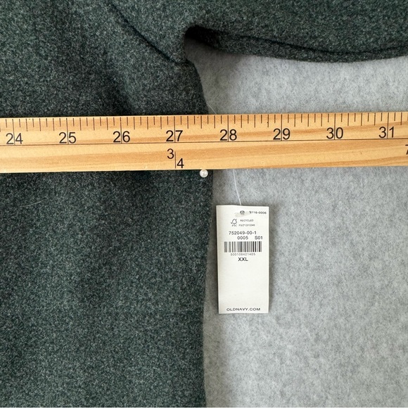 Old Navy Coat Womens XXL Long Line Cardigan Coat Button Front Dark Bottle Green - Picture 15 of 16
